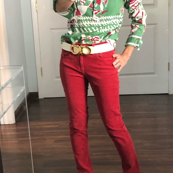 J. Crew Pants - J Crew Matchstick Corduroy red pant